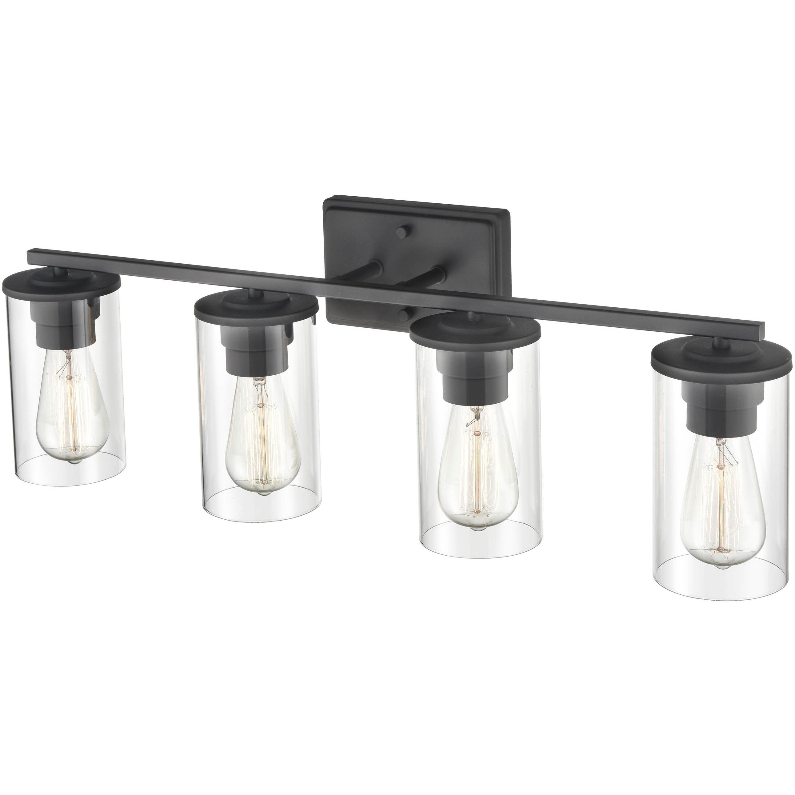 Verlana 4 Light 27.63 inch Matte Black Bathroom Vanity Light Wall Light